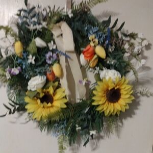 Sunflower and Bloom Holiday Wreath